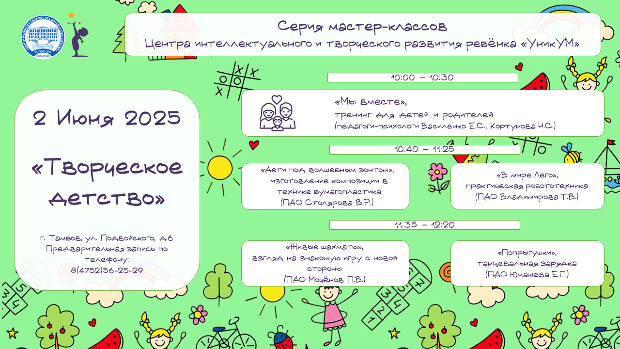 Мастер-классы «Творческое детство»